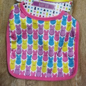 Peeps Baby Bib Easter Bunny Pink NWT